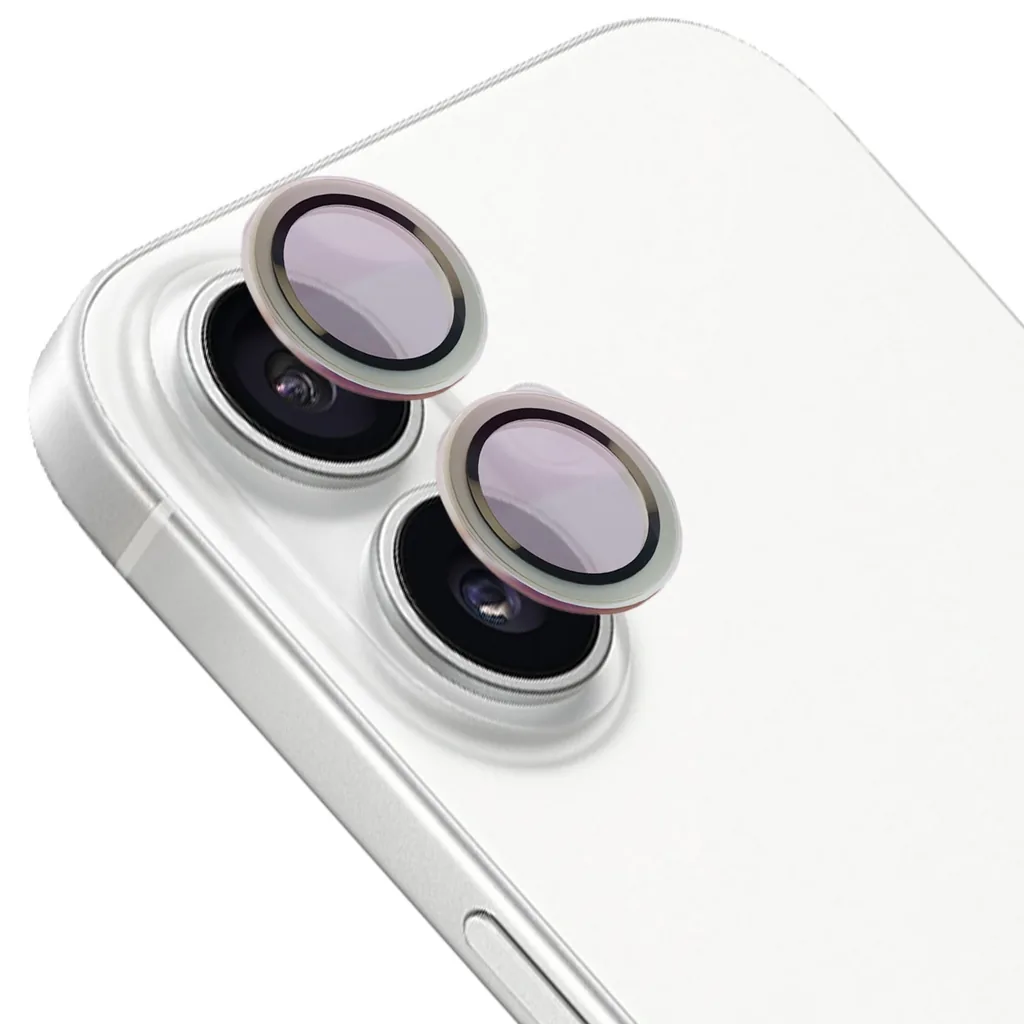 Ochranné sklo Bizon Glass Snap Lens Apple iPhone 16 / 16 Plus silver frame