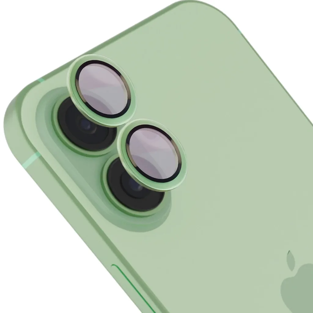 Ochranné sklo Bizon Glass Snap Lens Apple iPhone 17 light green frame