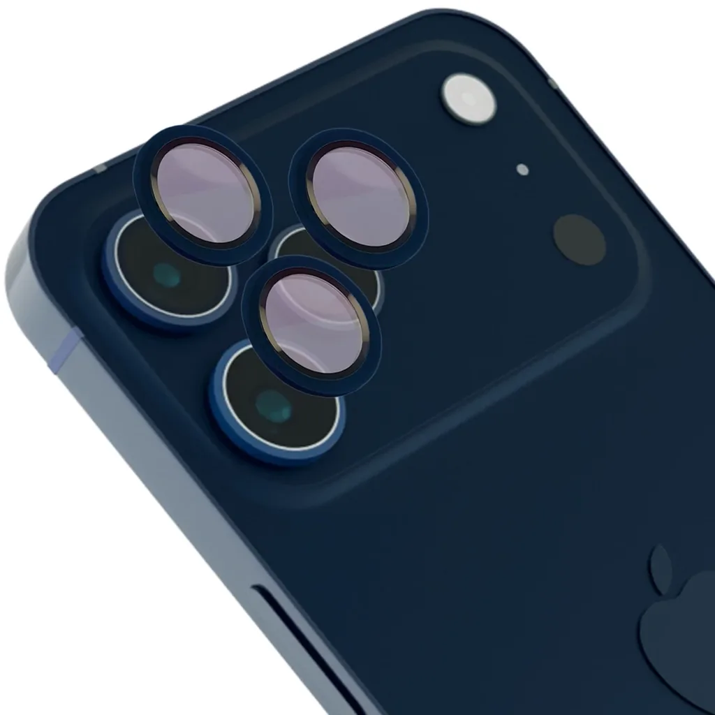 Ochranné sklo Bizon Glass Snap Lens Apple iPhone 17 Pro / 17 Pro Max navy blue frame