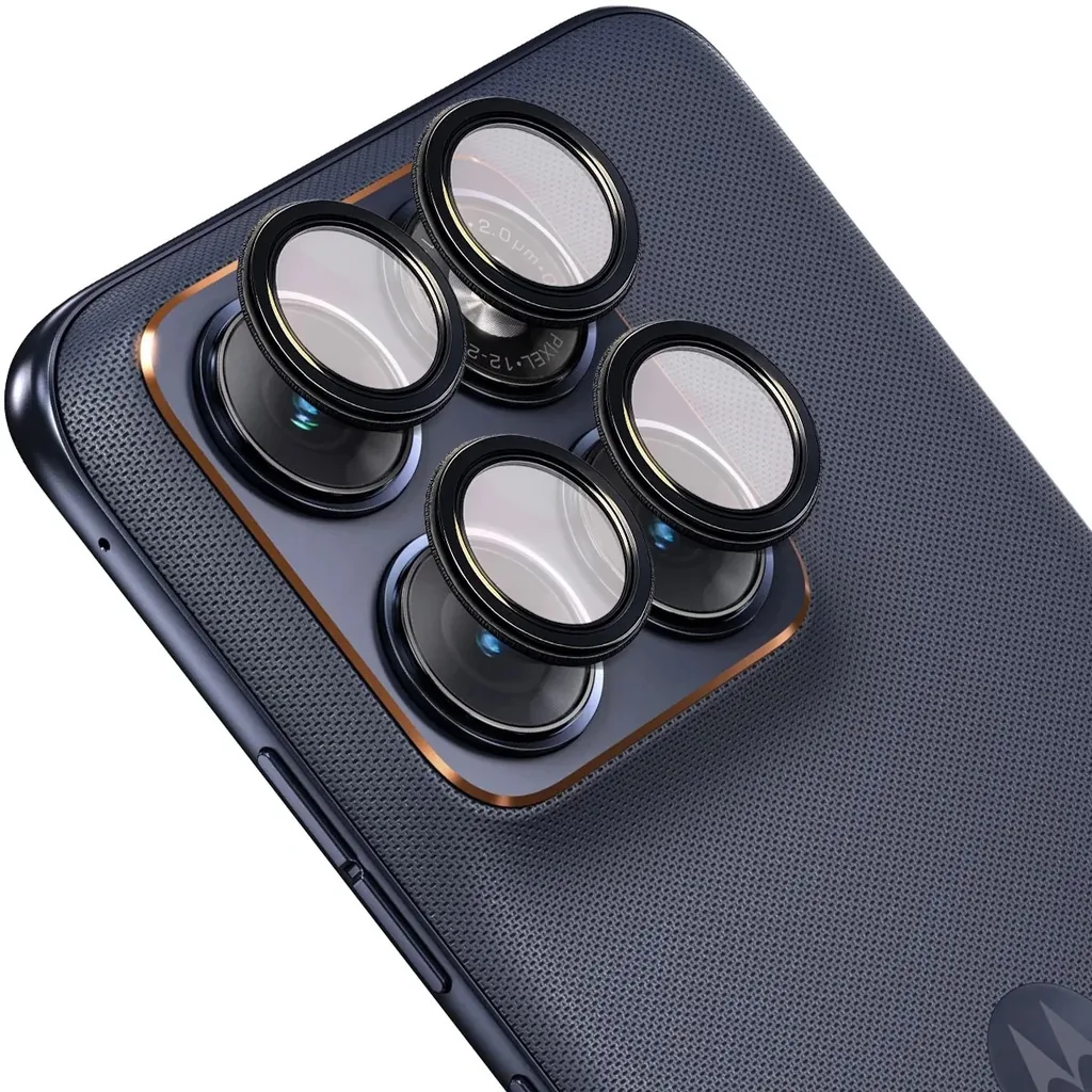 Ochranné sklo Bizon Glass Snap Lens Motorola Edge 70 Fusion, black frame
