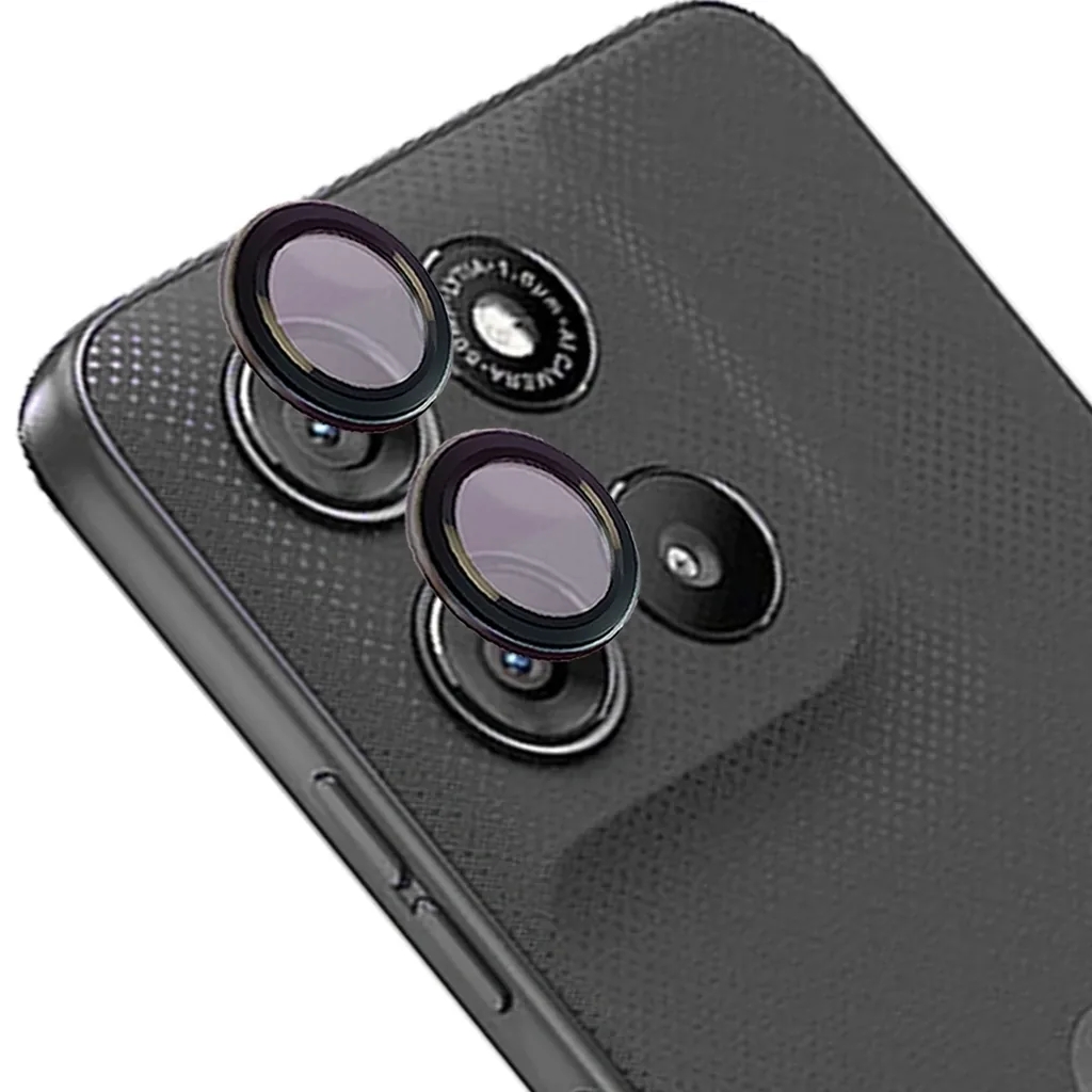 Ochranné sklo Bizon Glass Snap Lens Motorola Moto G57 Power / G67 Power black frame
