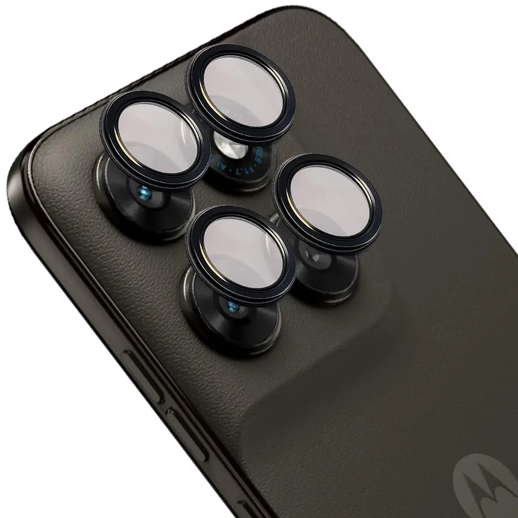 Ochranné sklo Bizon Glass Snap Lens Motorola Moto G67 5G / G77 5G, black frame
