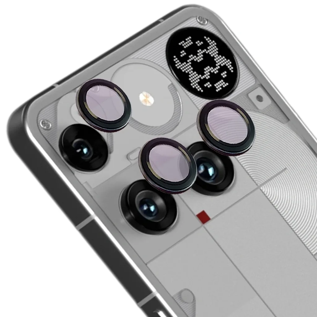 Ochranné sklo Bizon Glass Snap Lens Nothing Phone (3) black frame