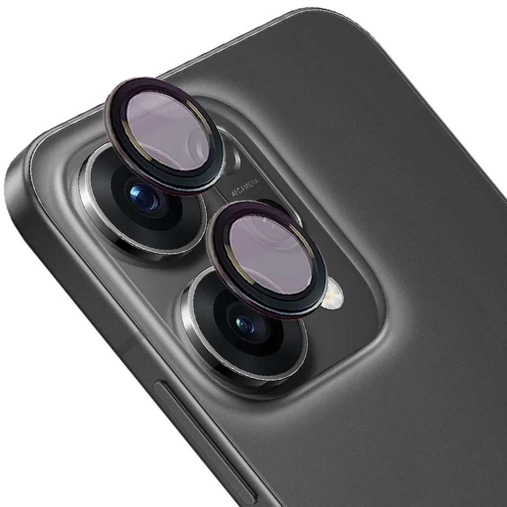 Ochranné sklo Bizon Glass Snap Lens Oppo Reno 14 black frame