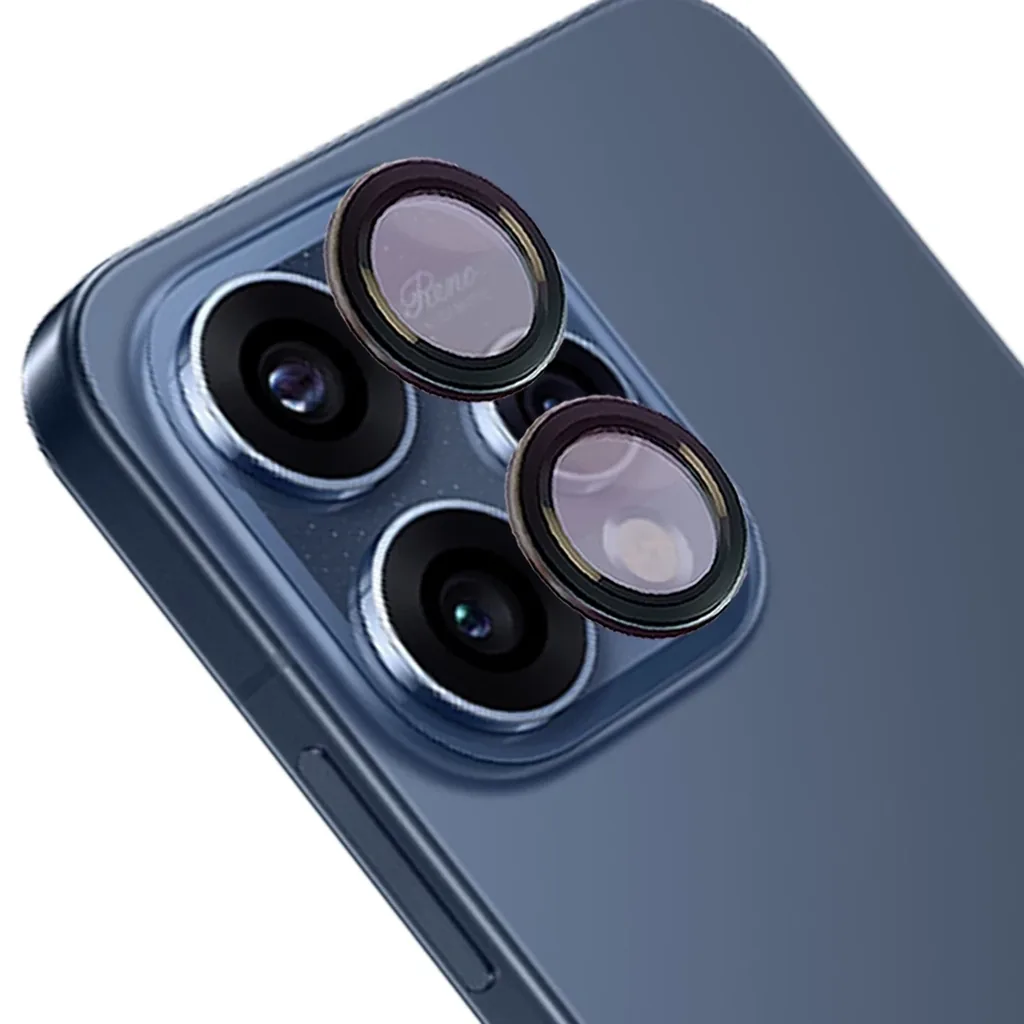 Ochranné sklo Bizon Glass Snap Lens Oppo Reno 15 black frame