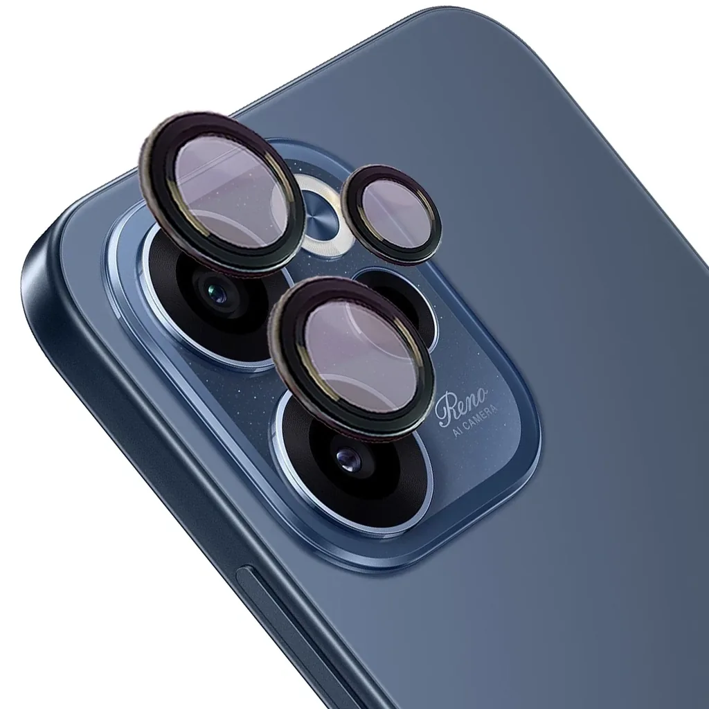 Ochranné sklo Bizon Glass Snap Lens Oppo Reno 15 F / FS black frame