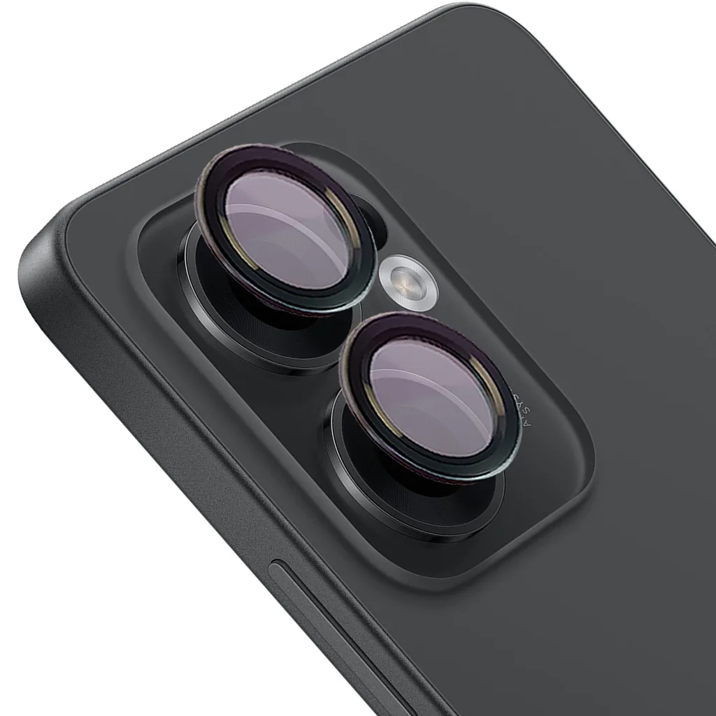 Ochranné sklo Bizon Glass Snap Lens Oppo Reno13 F/FS black frame