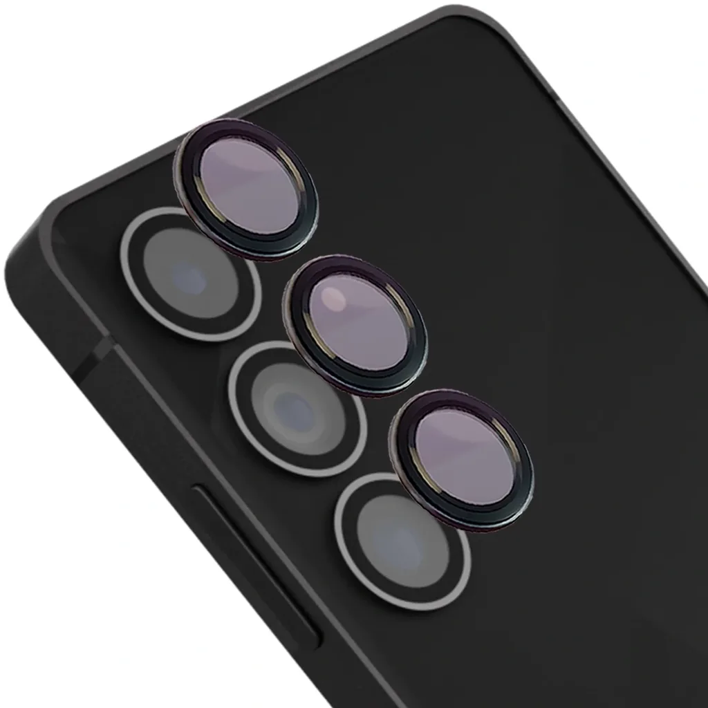 Ochranné sklo Bizon Glass Snap Lens Samsung Galaxy S25 FE black frame
