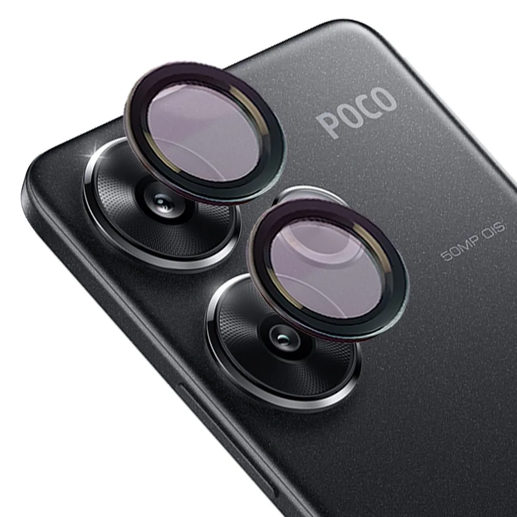 Ochranné sklo Bizon Glass Snap Lens Xiaomi Poco F6 black frame