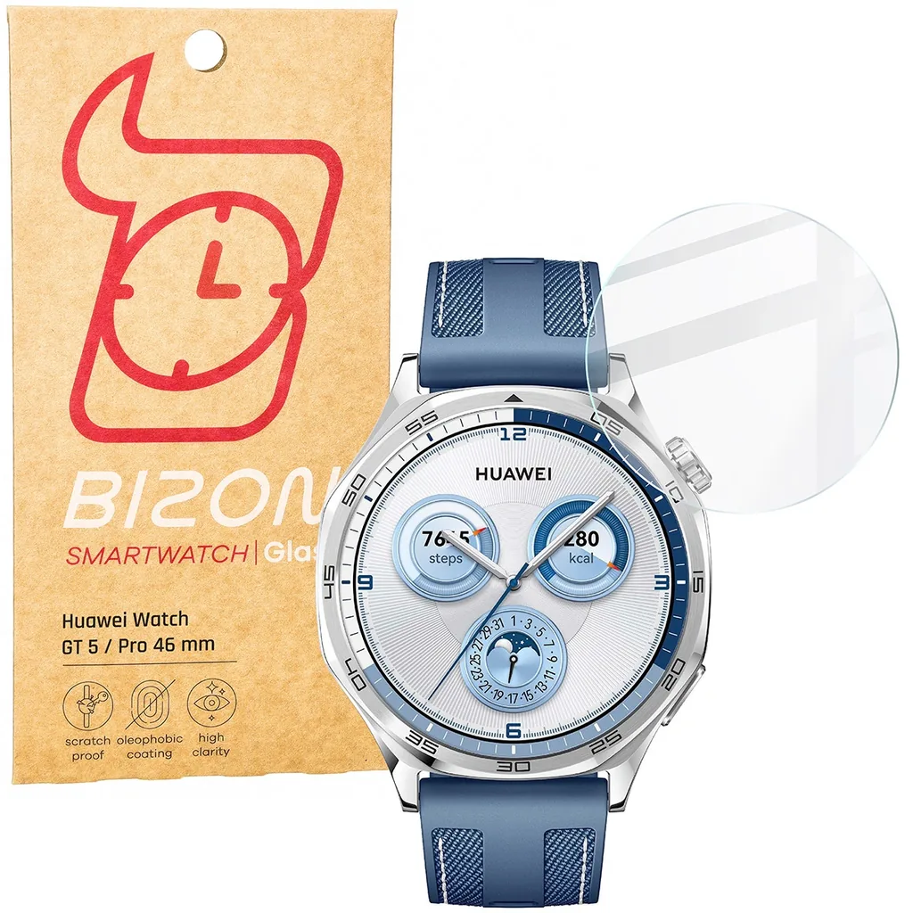 Ochranné sklo Bizon Glass Watch Clear Huawei Watch GT 5 46 mm / GT 5 Pro 46 mm