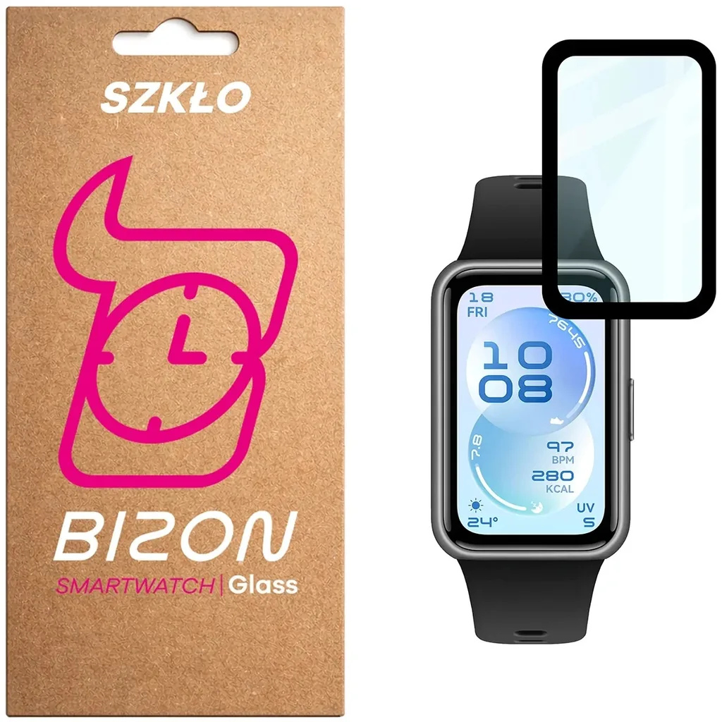 Ochranné sklo Bizon Glass Watch Edge Hybrid Huawei Band 11, black