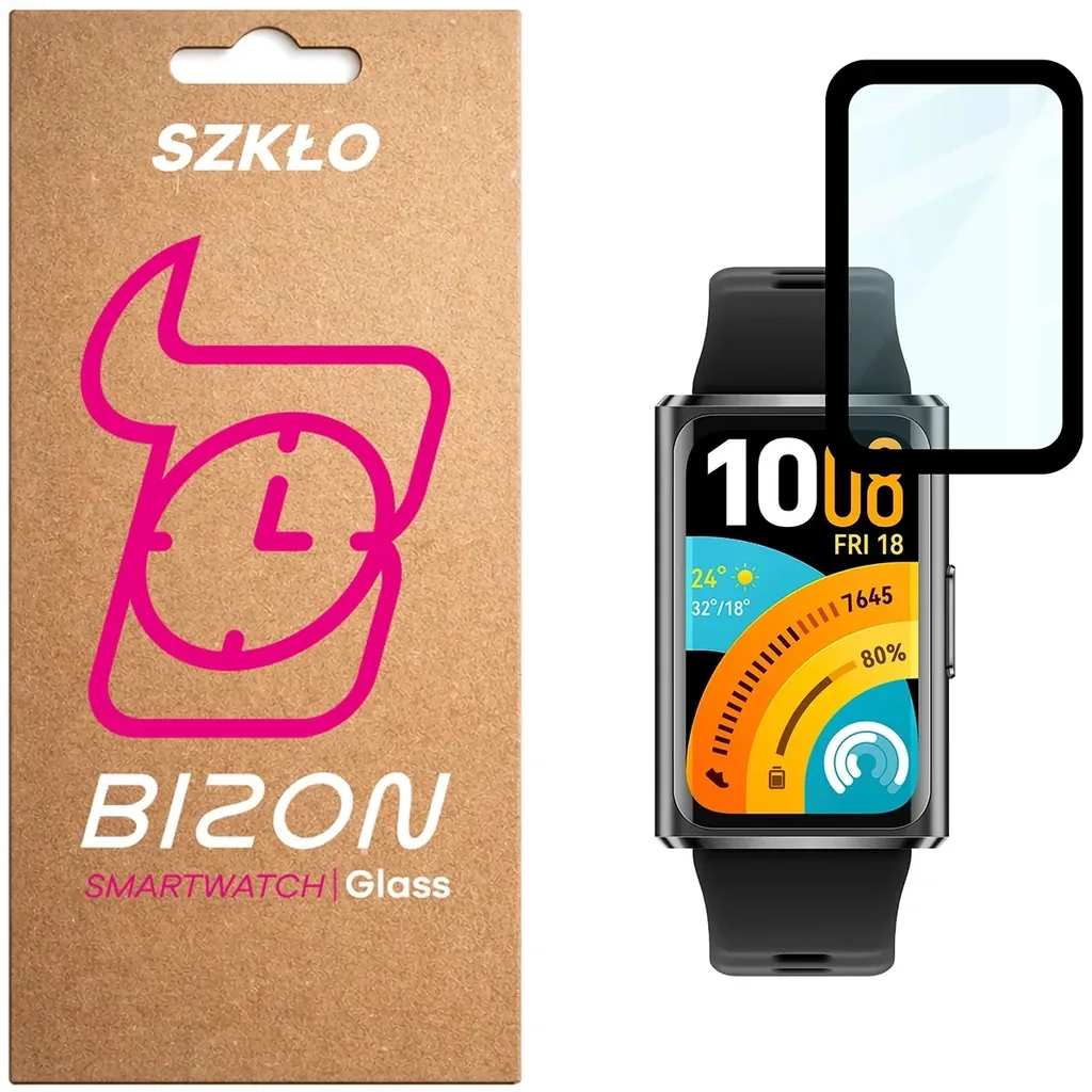 Ochranné sklo Bizon Glass Watch Edge Hybrid Huawei Band 11 Pro, black