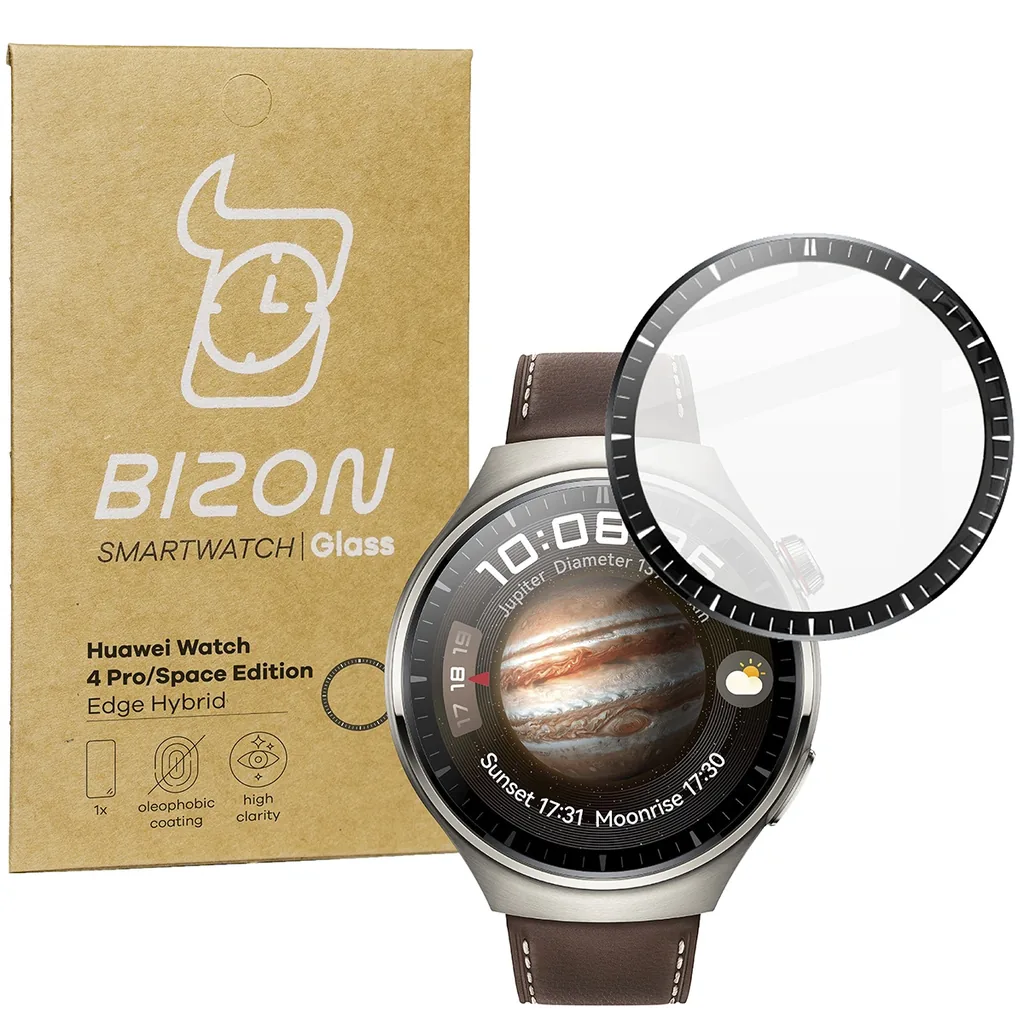 Ochranné sklo Bizon Glass Watch Edge Hybrid Huawei Watch 4 Pro / 4 Pro Space Edition black