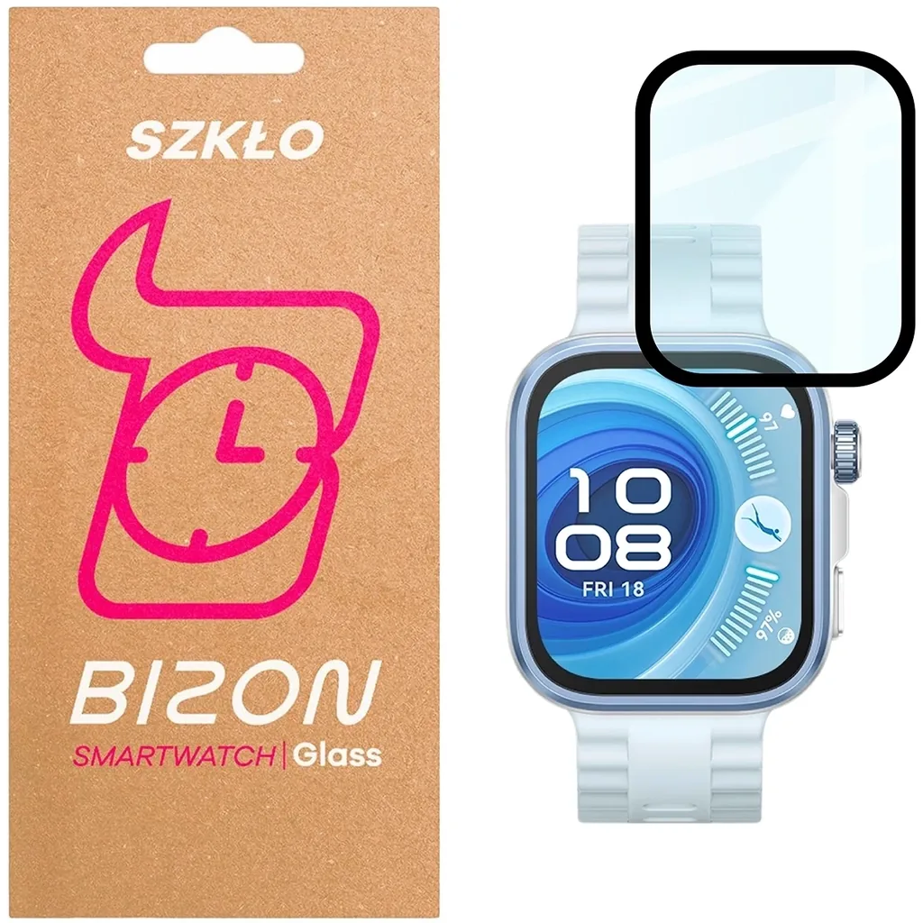 Ochranné sklo Bizon Glass Watch Edge Hybrid Huawei Watch Fit 4 Pro black
