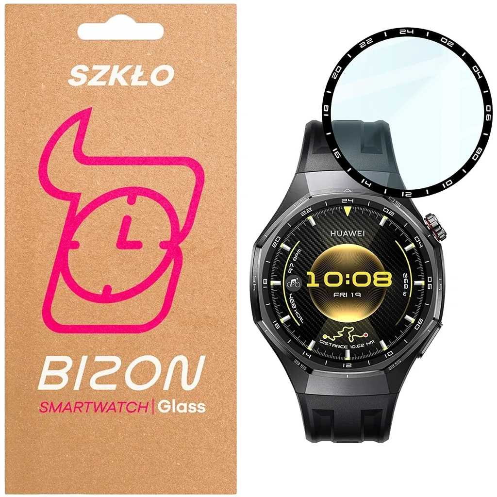 Ochranné sklo Bizon Glass Watch Edge Hybrid Huawei Watch GT6 Pro 46mm black