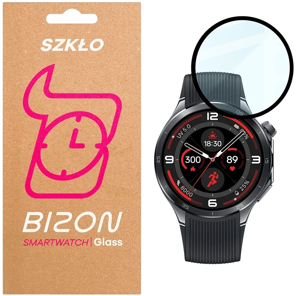 Ochranné sklo Bizon Glass Watch Edge Hybrid OnePlus Watch 3 black