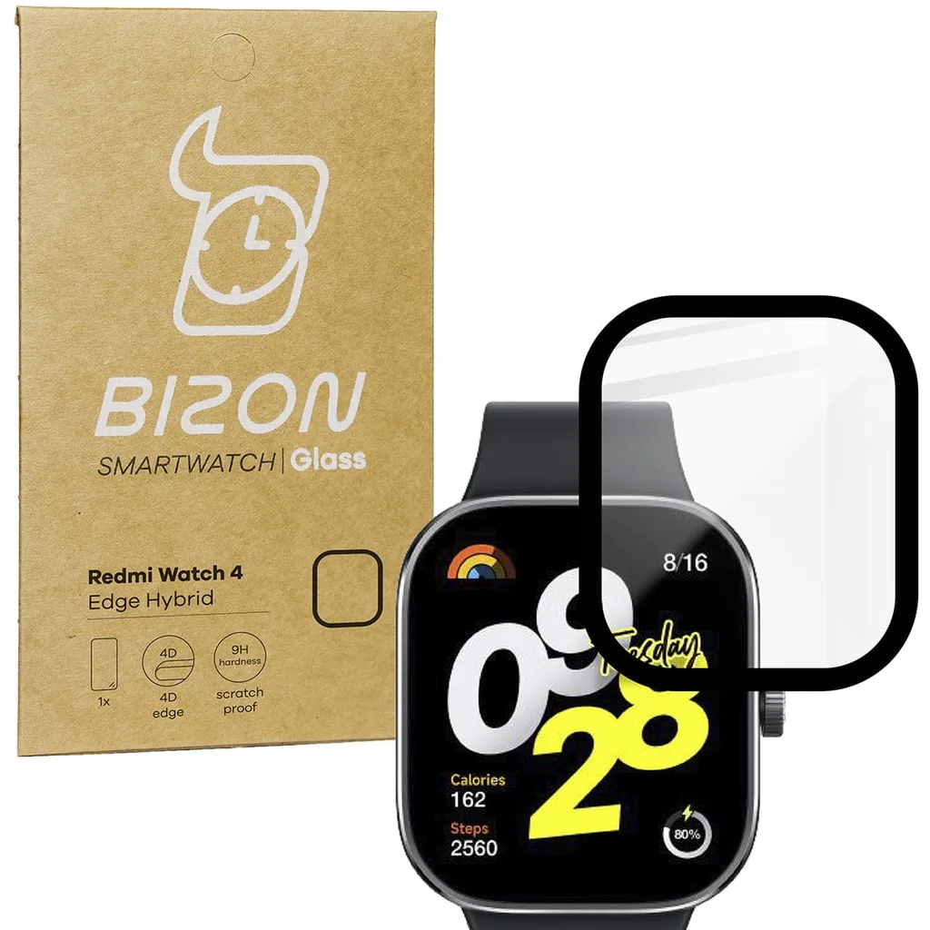 Ochranné sklo Bizon Glass Watch Edge Hybrid Redmi Watch 4 black