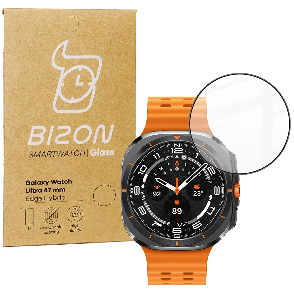 Ochranné sklo Bizon Glass Watch Edge Hybrid Samsung Galaxy Watch Ultra 47 mm black
