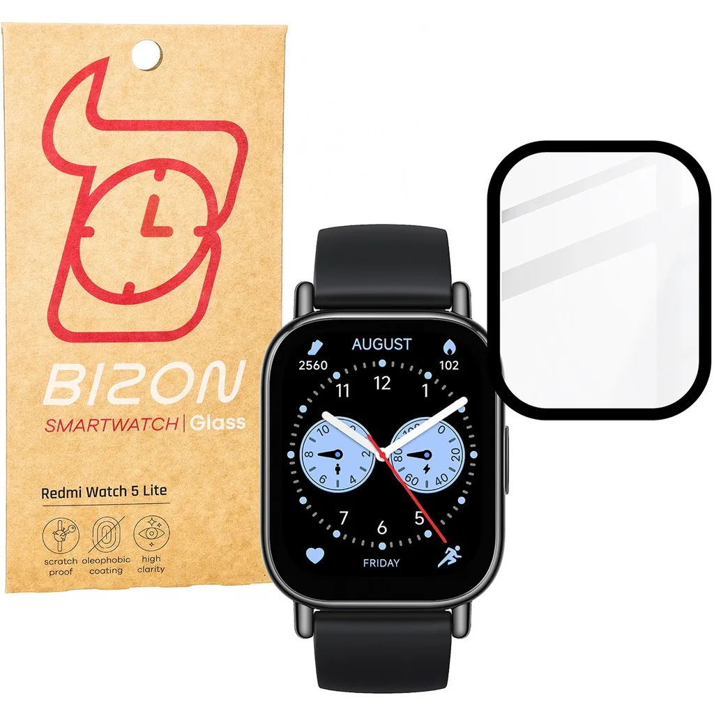 Ochranné sklo Bizon Glass Watch Edge Hybrid Xiaomi Redmi Watch 5 Lite black
