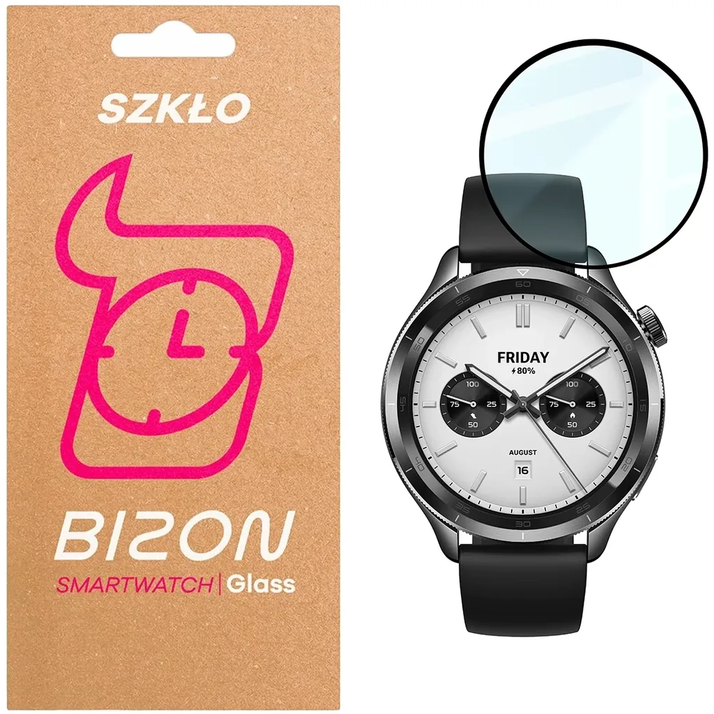 Ochranné sklo Bizon Glass Watch Edge Hybrid Xiaomi Watch S4 black