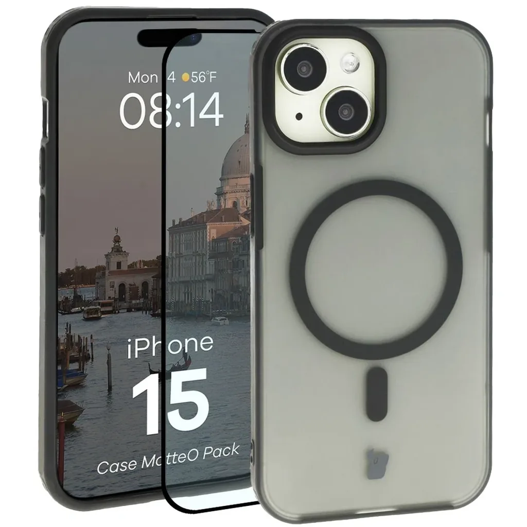 Kryt Bizon MatteO Magnetic Pack Apple iPhone 15 smoky black