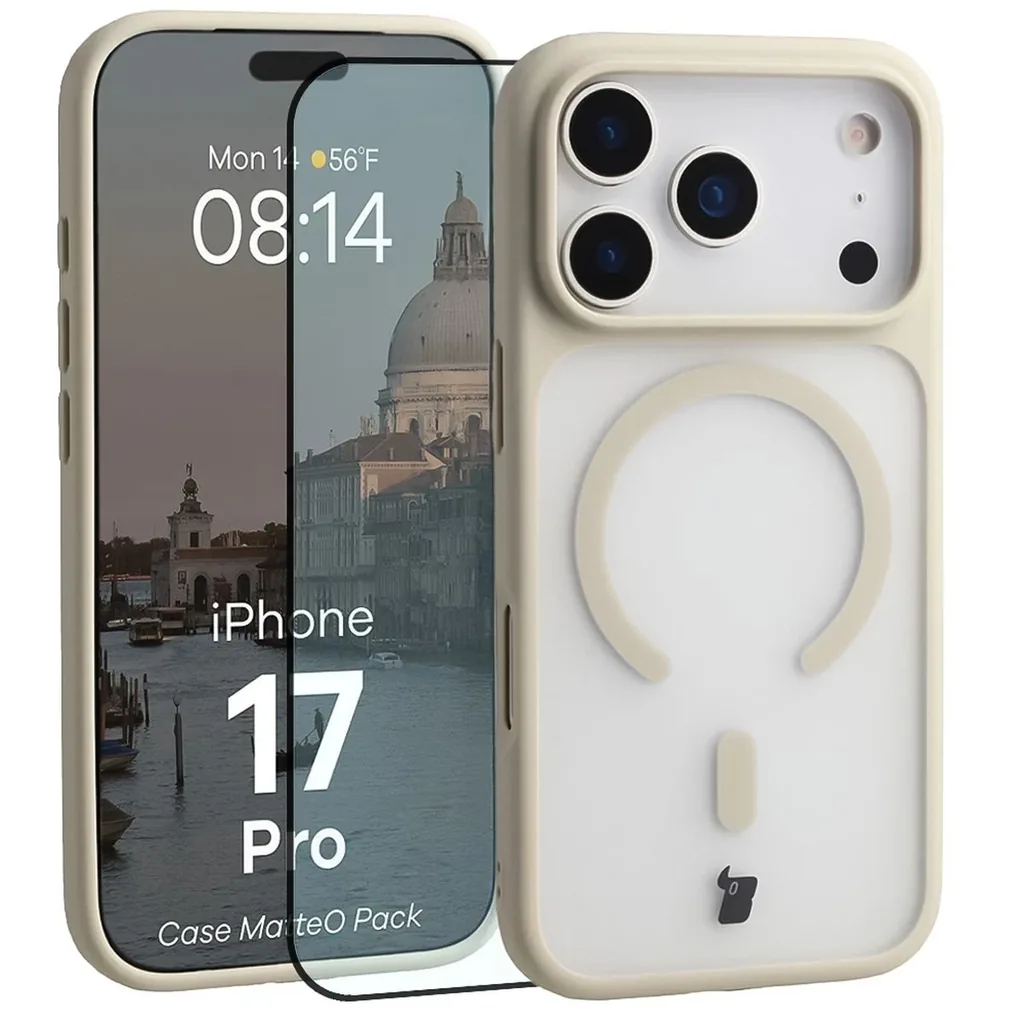 Kryt Bizon MatteO Magnetic Pack Apple iPhone 17 Pro smoky beige
