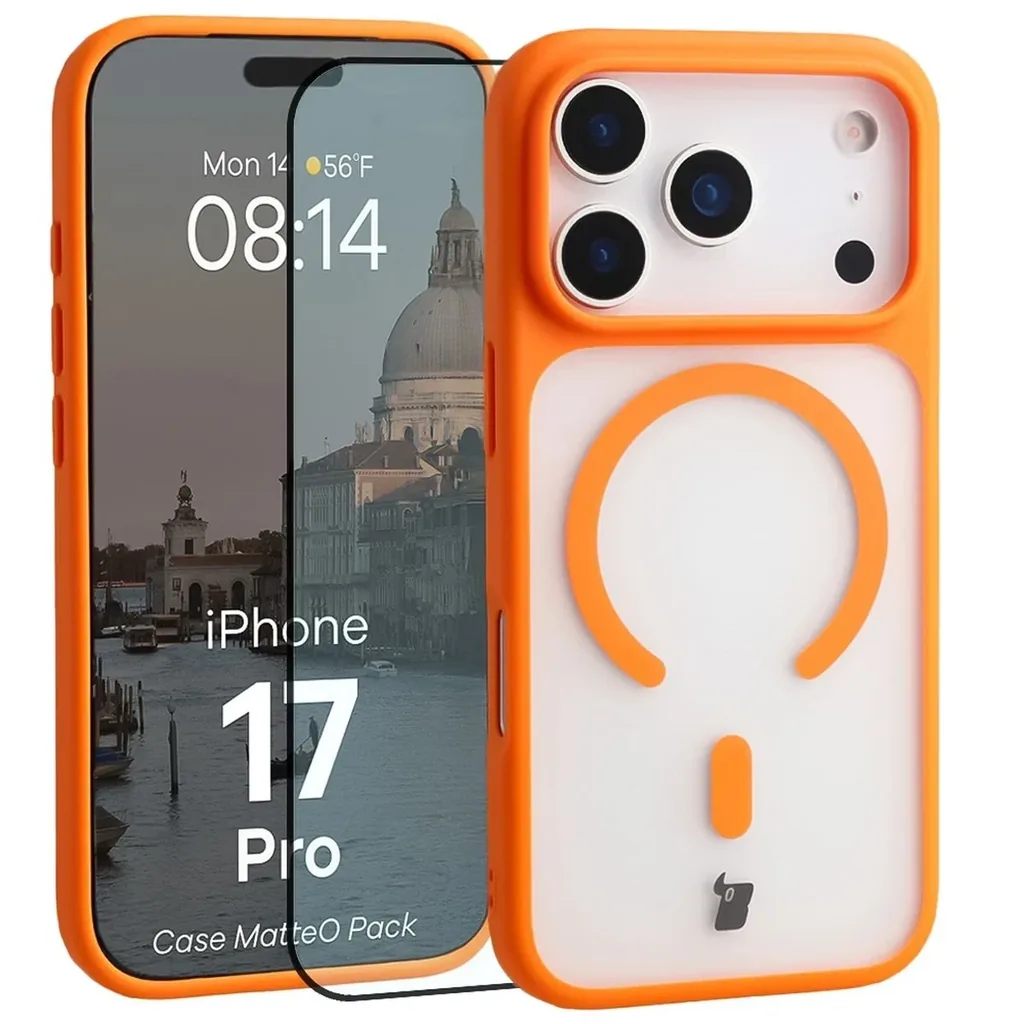 Kryt Bizon MatteO Magnetic Pack Apple iPhone 17 Pro smoky orange