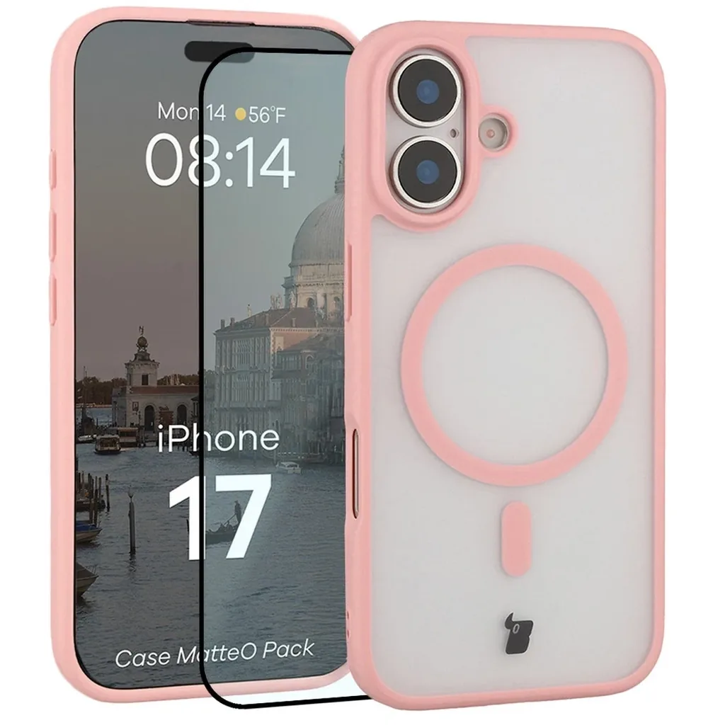 Kryt Bizon MatteO Magnetic Pack Apple iPhone 17 smoky light pink