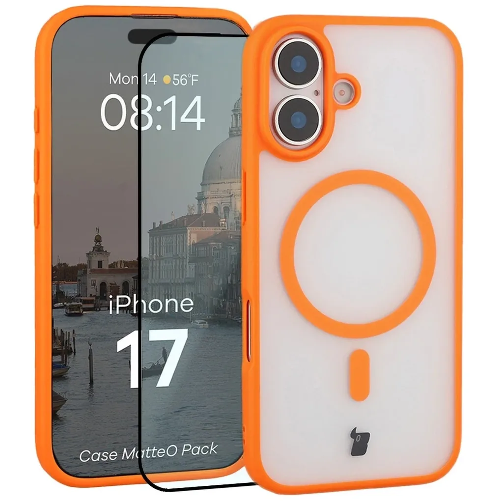 Kryt Bizon MatteO Magnetic Pack Apple iPhone 17 smoky orange