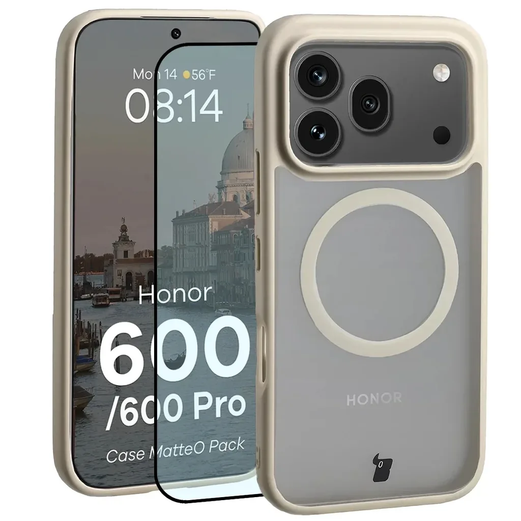 Kryt Bizon MatteO Magnetic Pack Honor 600 5G / 600 Pro 5G, smoky beige