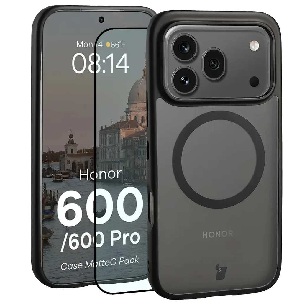 Kryt Bizon MatteO Magnetic Pack Honor 600 5G / 600 Pro 5G, smoky black
