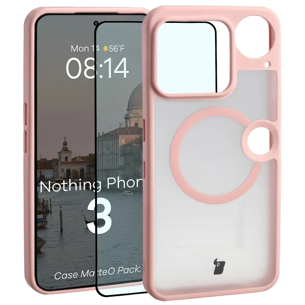 Kryt Bizon MatteO Magnetic Pack Nothing Phone (3), smoky light pink