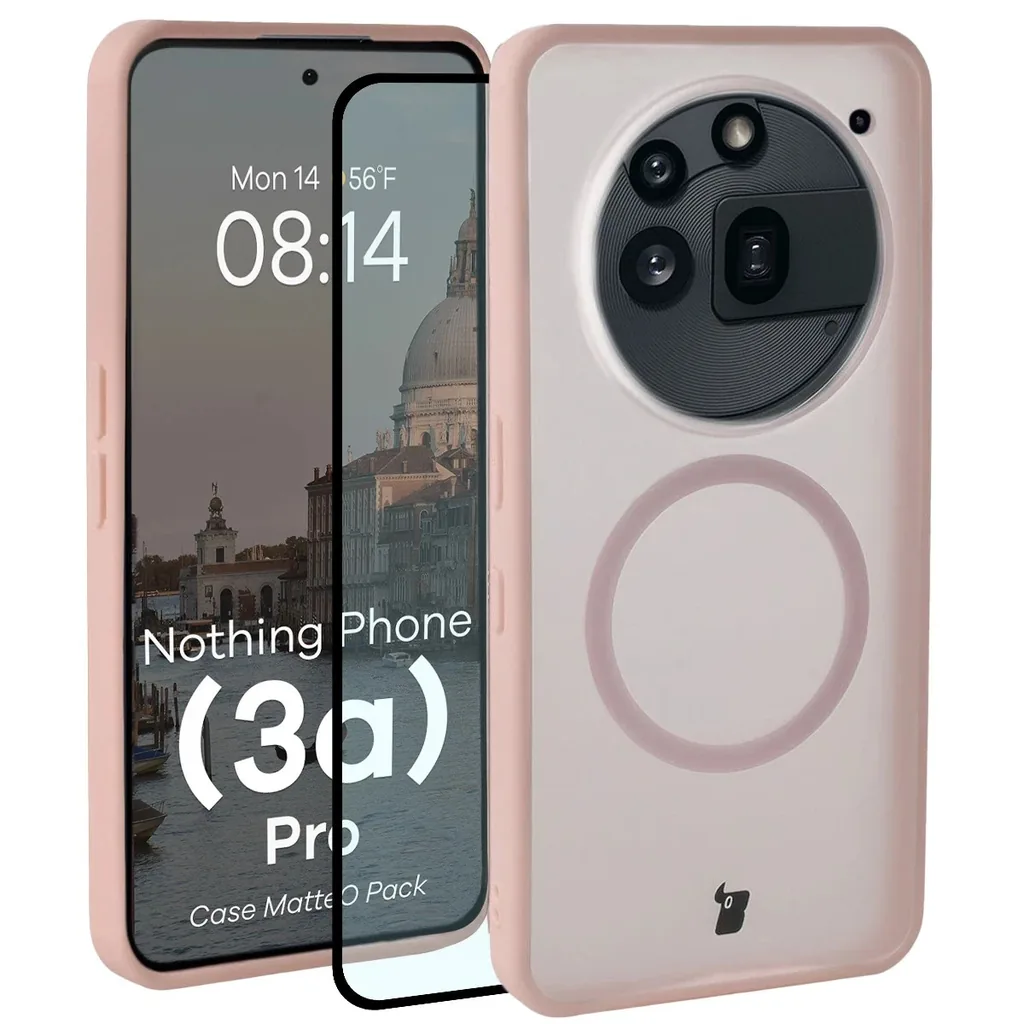 Kryt Bizon MatteO Magnetic Pack Nothing Phone (3a) Pro, smoky pink