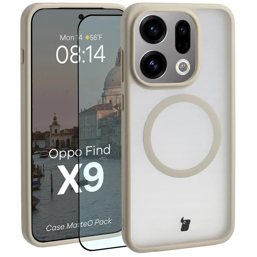 Kryt Bizon MatteO Magnetic Pack Oppo Find X9, smoky beige