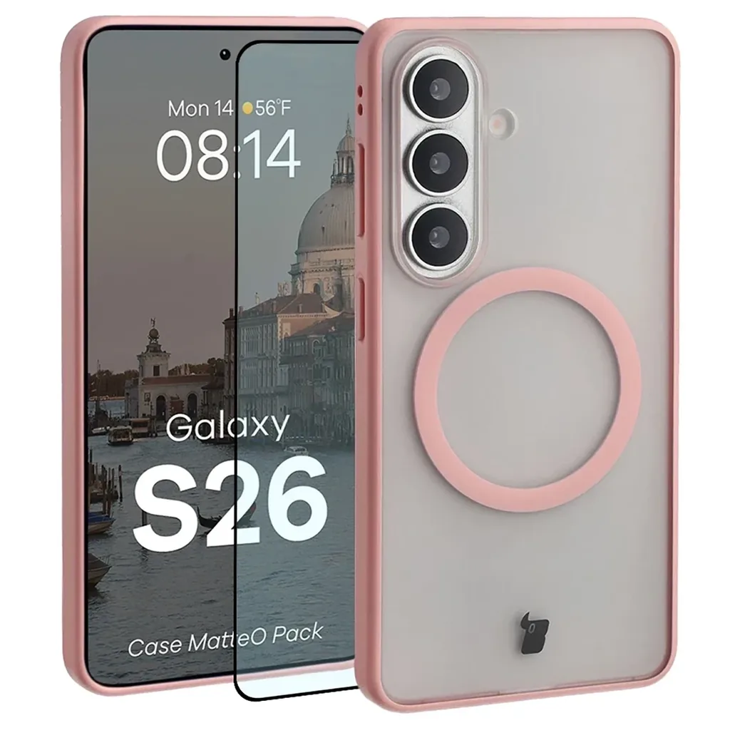 Kryt Bizon MatteO Magnetic Pack Samsung Galaxy S26 smoky light pink