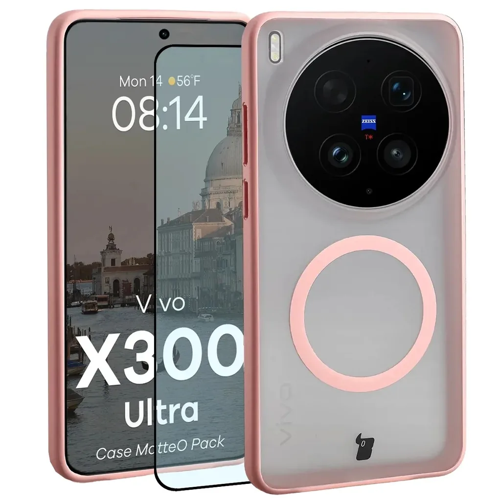Kryt Bizon MatteO Magnetic Pack Vivo X300 Ultra, smoky light pink