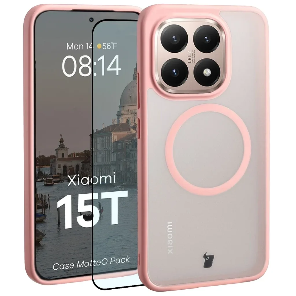 Kryt Bizon MatteO Magnetic Pack Xiaomi 15T, smoky light pink