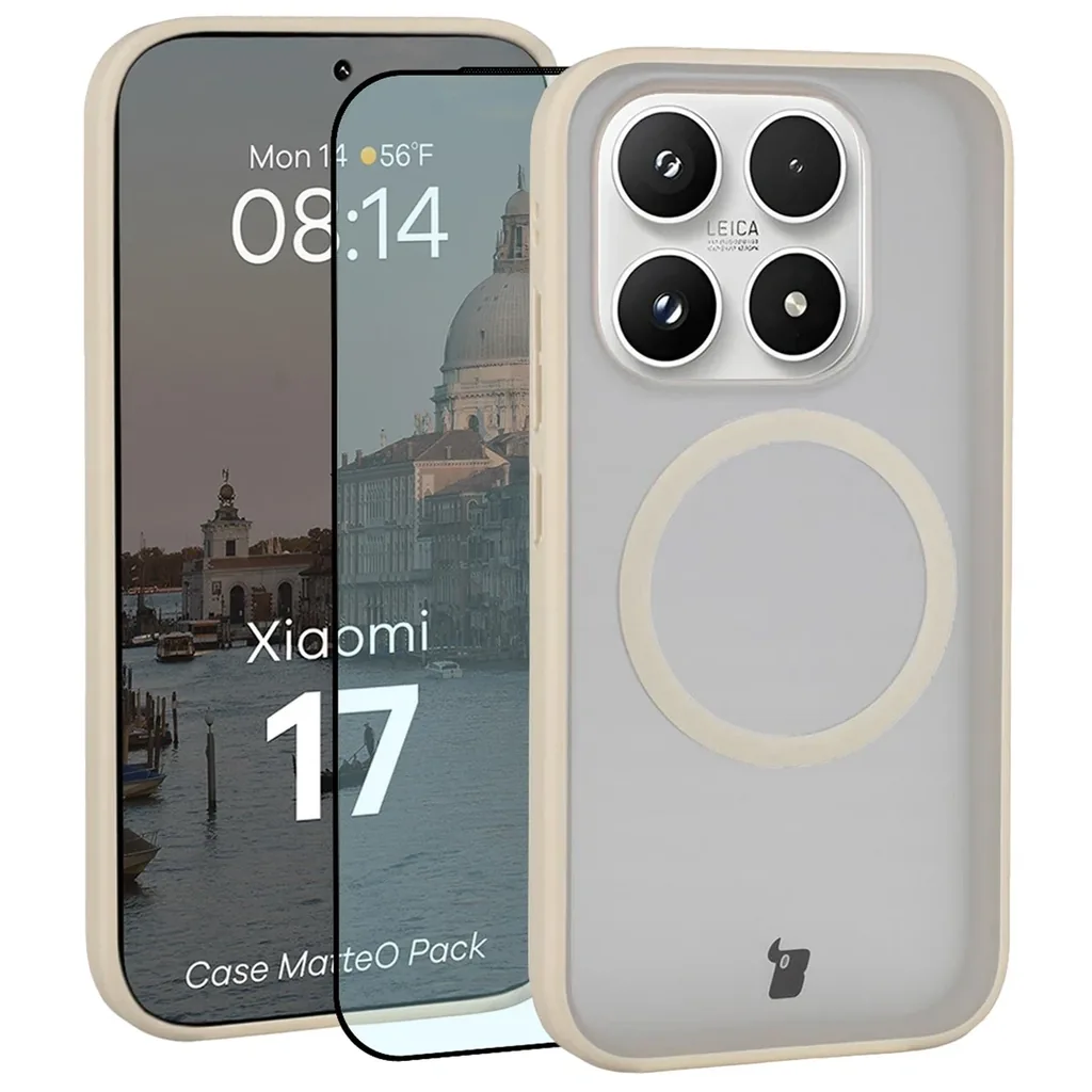 Kryt Bizon MatteO Magnetic Pack Xiaomi 17, smoky beige