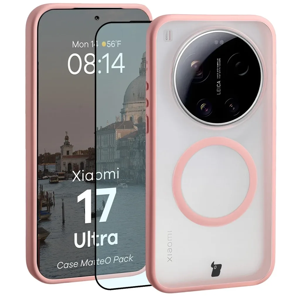 Kryt Bizon MatteO Magnetic Pack Xiaomi 17 Ultra, smoky light pink
