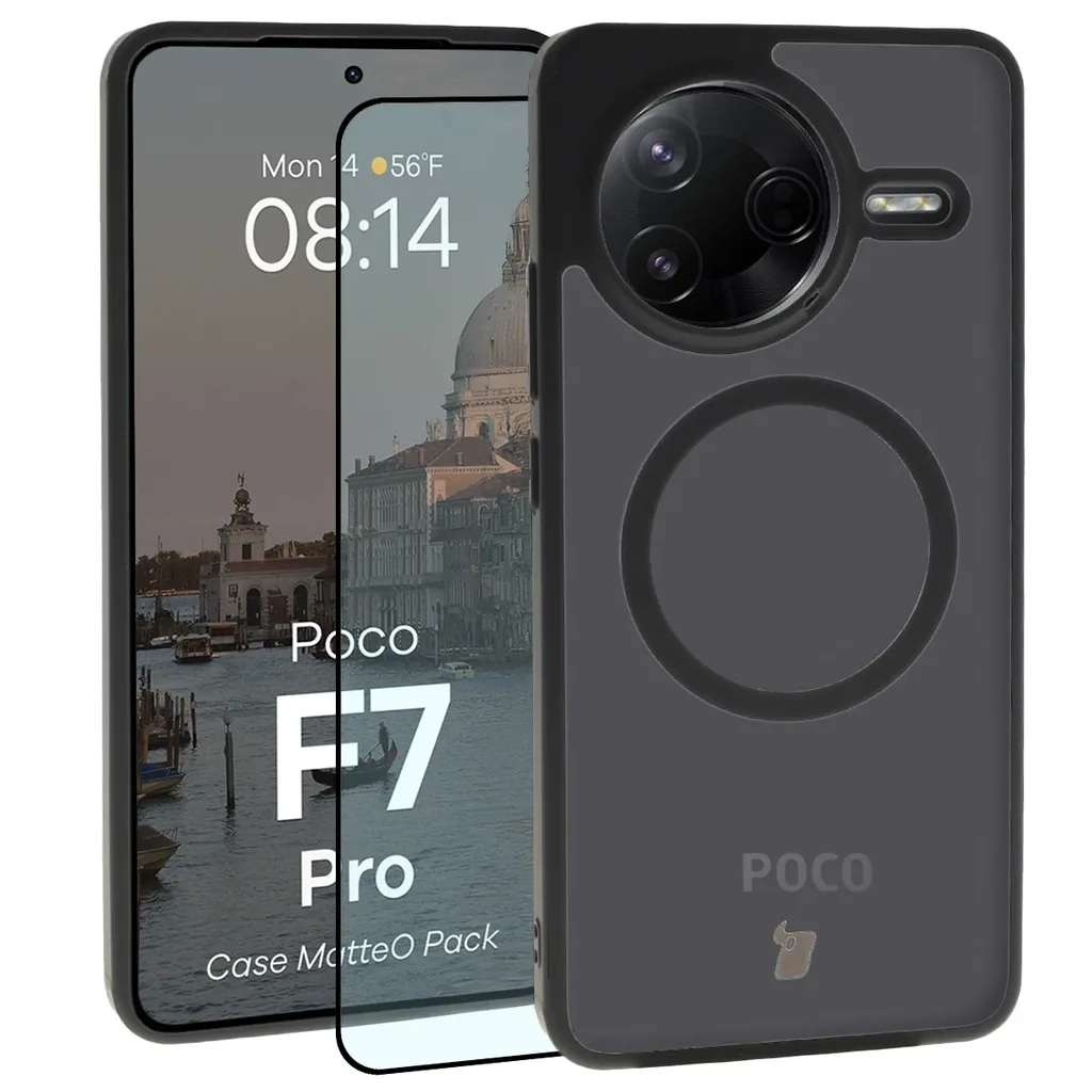 Kryt Bizon MatteO Magnetic Pack Xiaomi POCO F7 Pro, smoky black