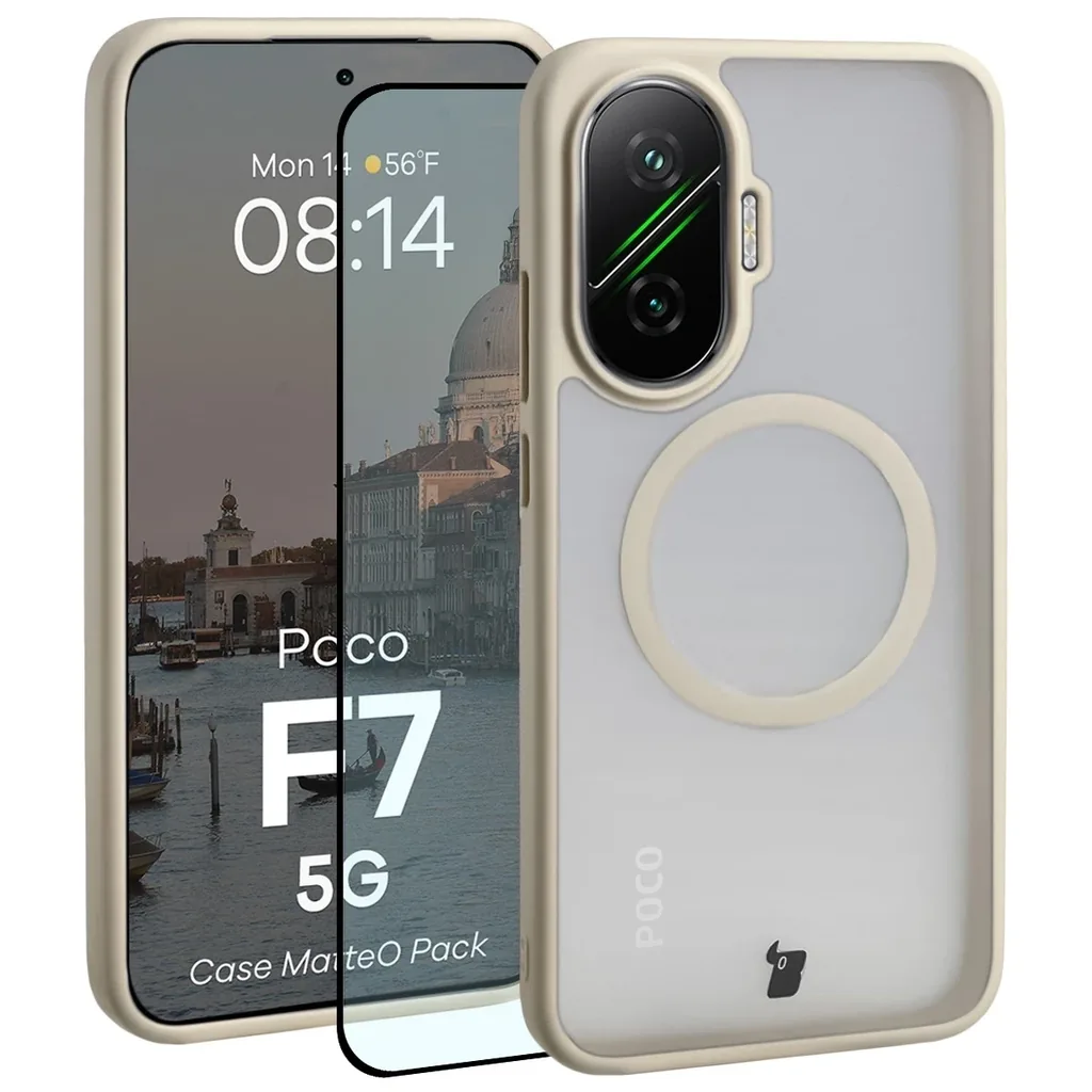 Kryt Bizon MatteO Magnetic Pack Xiaomi POCO F7, smoky beige