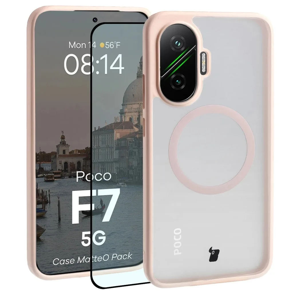 Kryt Bizon MatteO Magnetic Pack Xiaomi POCO F7, smoky pink