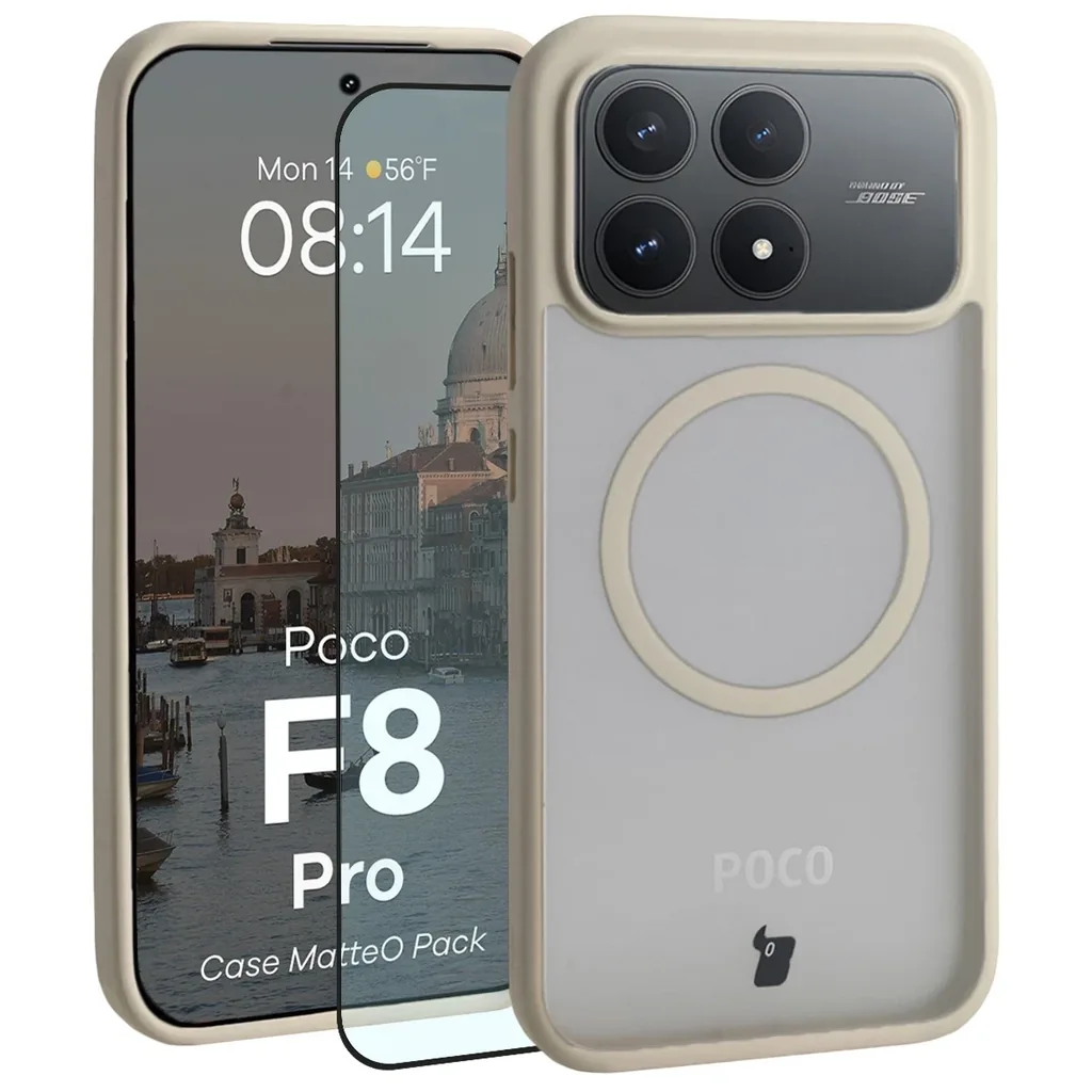 Kryt Bizon MatteO Magnetic Pack Xiaomi POCO F8 Pro, smoky beige