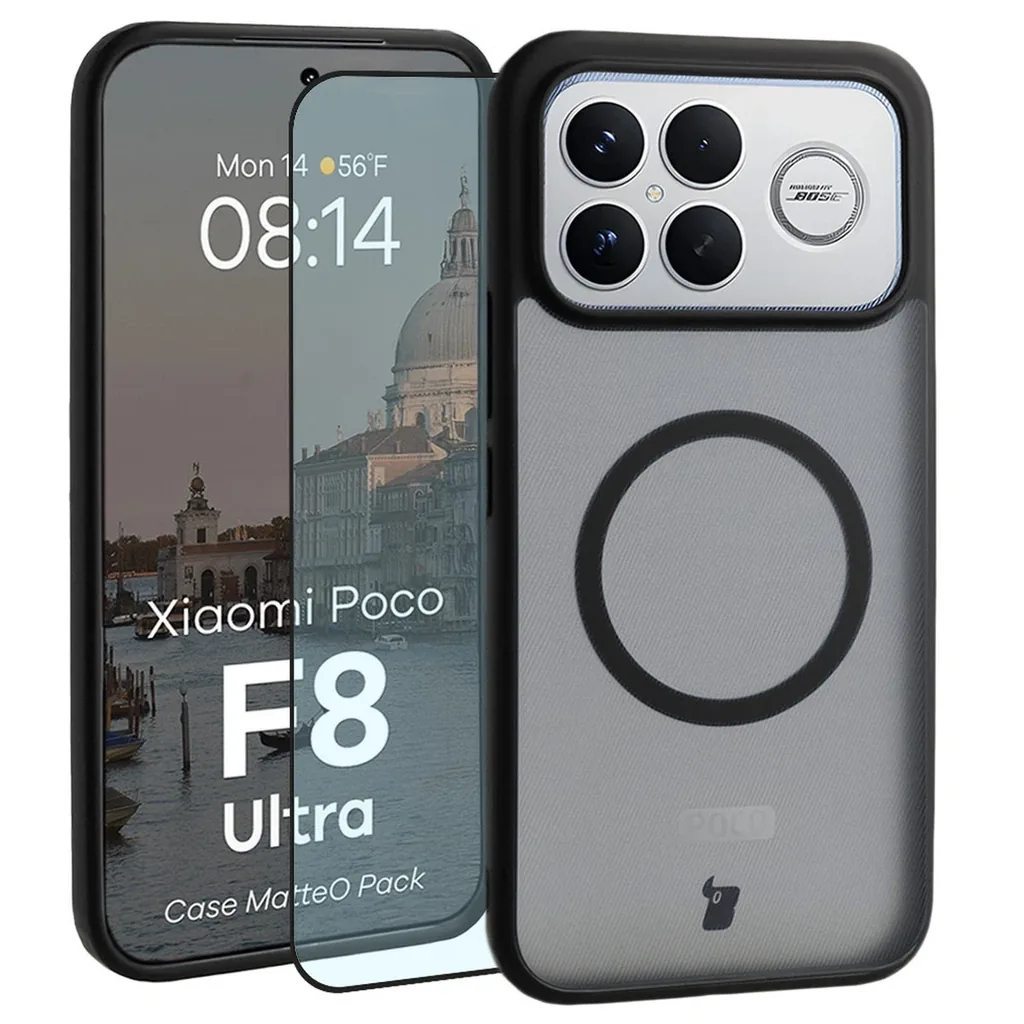 Kryt Bizon MatteO Magnetic Pack Xiaomi POCO F8 Ultra, smoky black