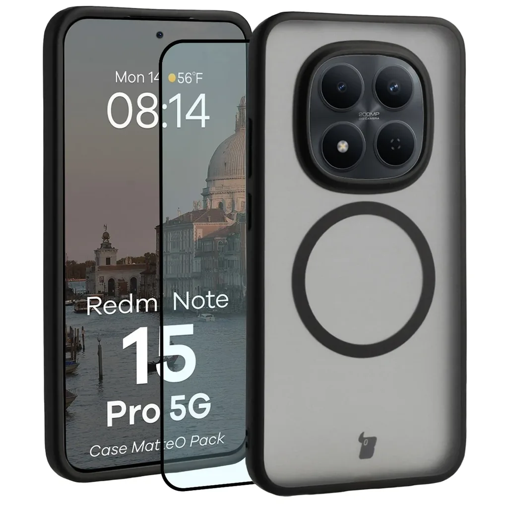 Kryt Bizon MatteO Magnetic Pack Xiaomi Redmi Note 15 Pro 5G, smoky black