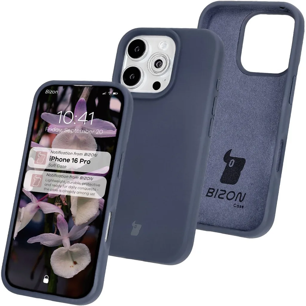 Kryt Bizon Soft Case Apple iPhone 16 Pro dark blue