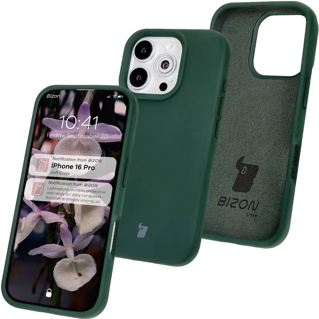 Kryt Bizon Soft Case Apple iPhone 16 Pro dark green