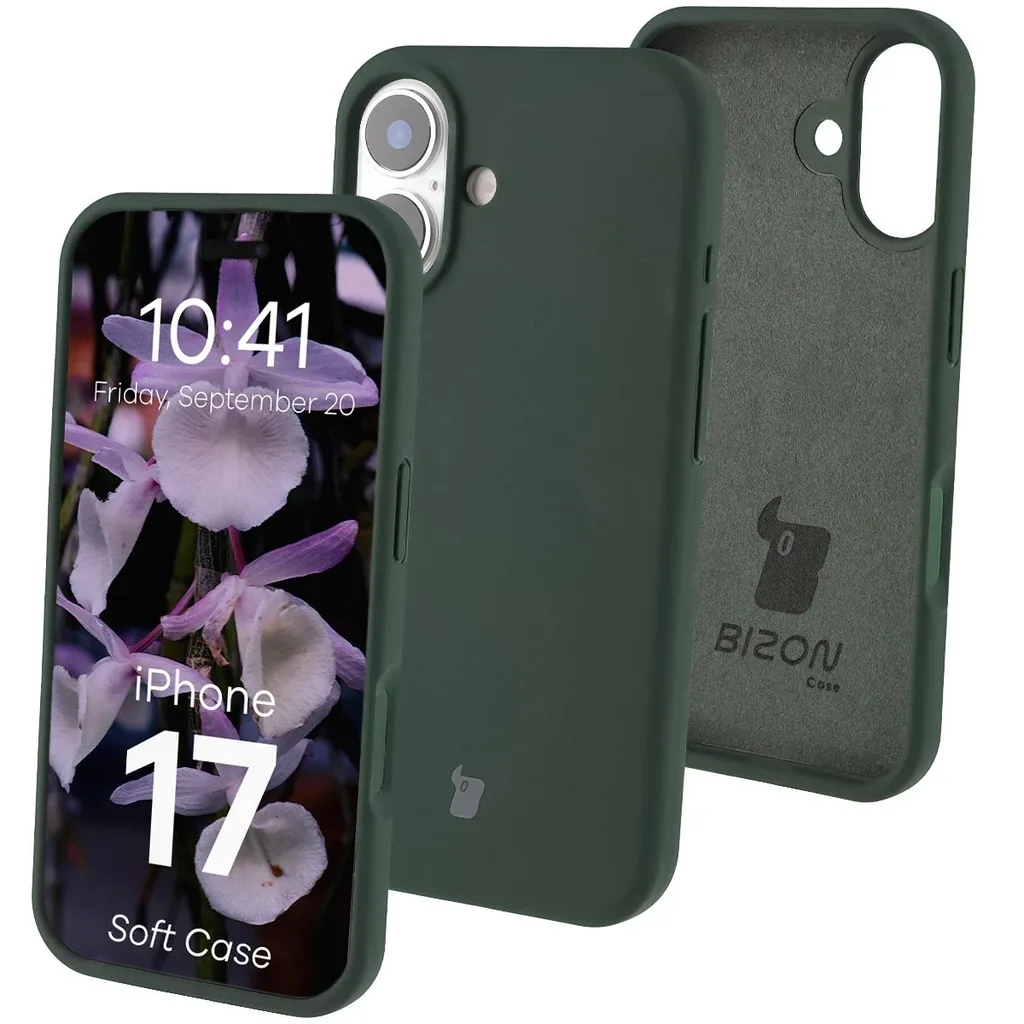 Kryt Bizon Soft Case Apple iPhone 17 dark green