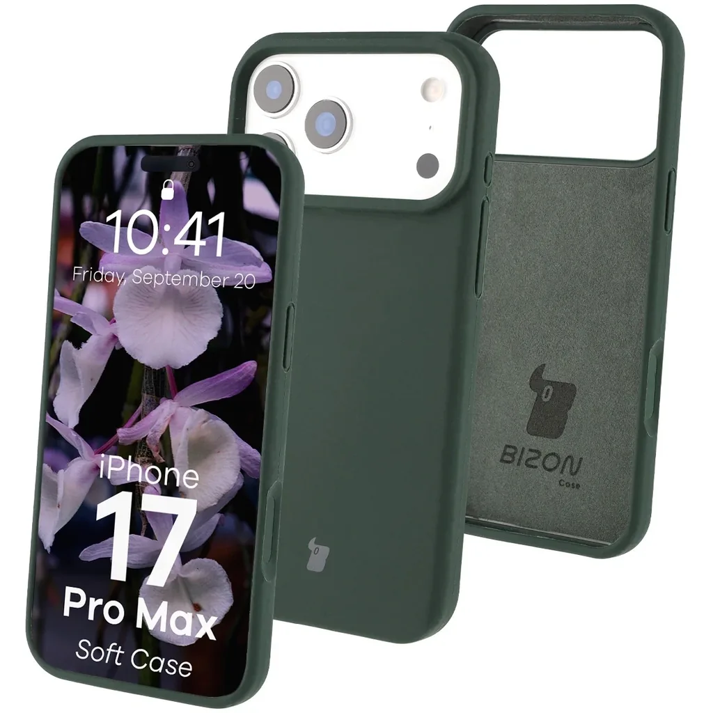 Kryt Bizon Soft Case Apple iPhone 17 Pro Max dark green