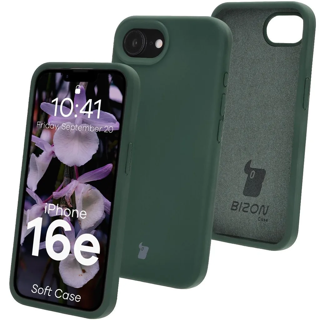 Kryt Bizon Soft Case Apple iPhone 17e / 16e dark green